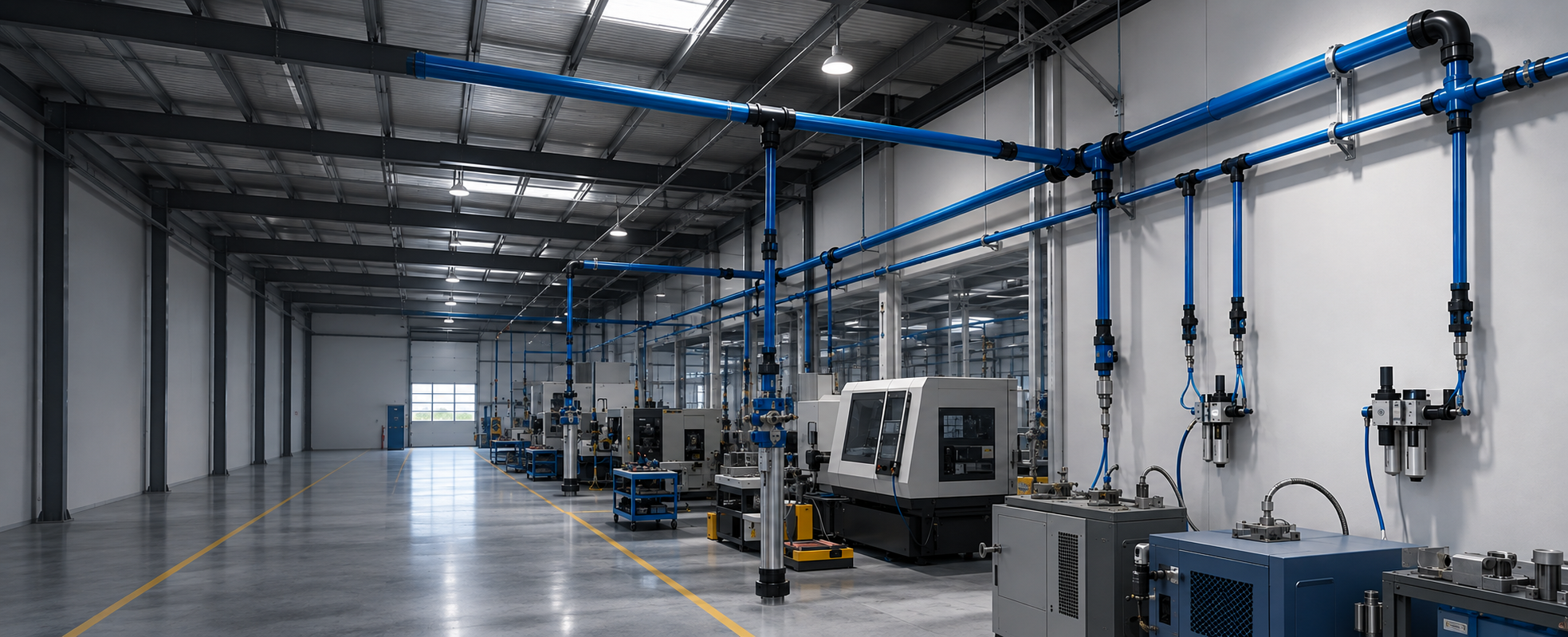 Industrial Transair aluminum piping system